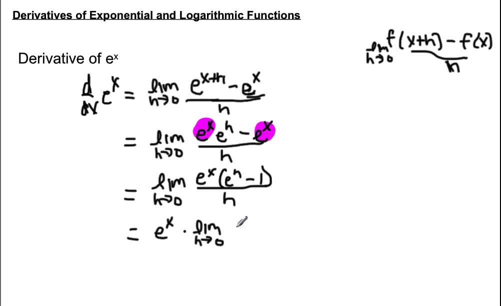 Derivative Of E x YouTube Derivative Of E x YouTube
