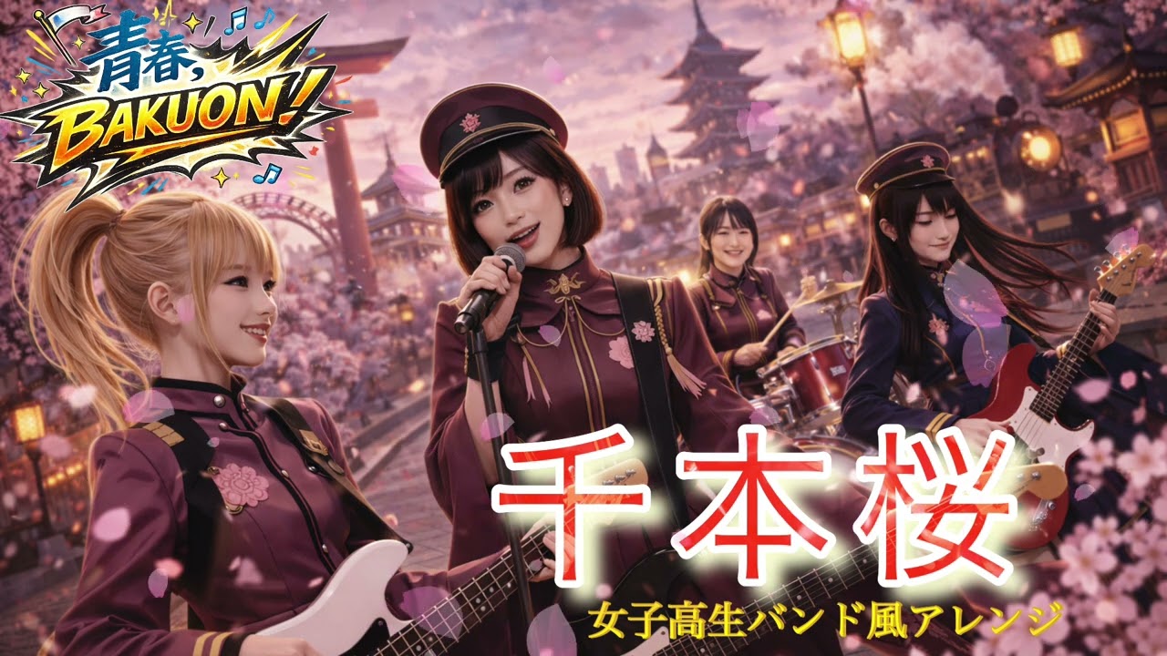 【千本桜】女子高生バンド風アレンジで歌ってみた🎸　ボカロの神曲
