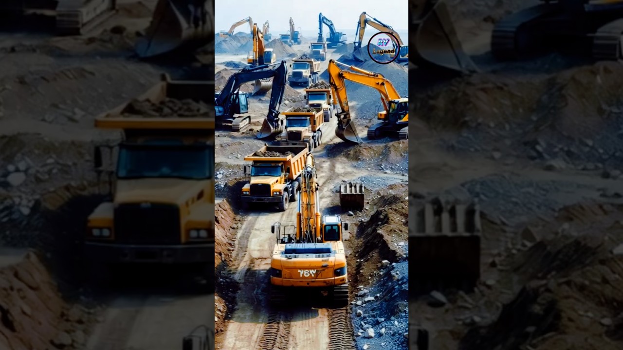Raw Earth in Motion | Massive Mining & Soil Extraction Cinematic | Excavator and Truck #shorts