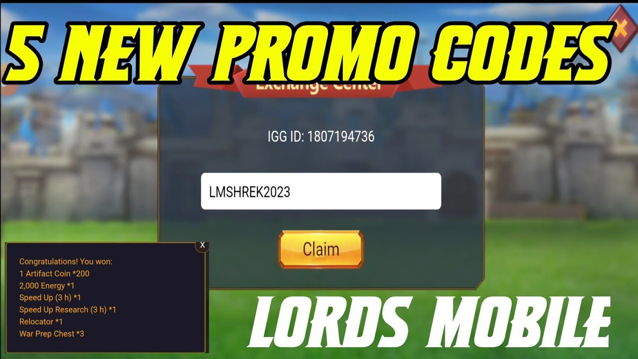 Lords Mobile codes for free Coins & Energy in December 2023