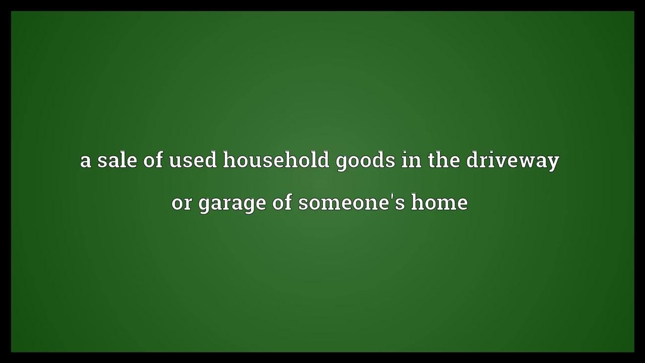 Garage sale Meaning 