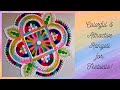 Easy multicolored rangoli design for festivals | Relaxing rangoli art