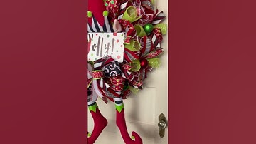 Jolly Elf Christmas wreath #christmaswreath #elf #christmasdecor #wreaths #doorwreath #christmas