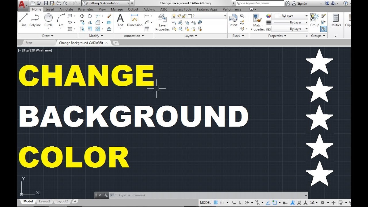 How to change Background color of AutoCAD 2017 - YouTube