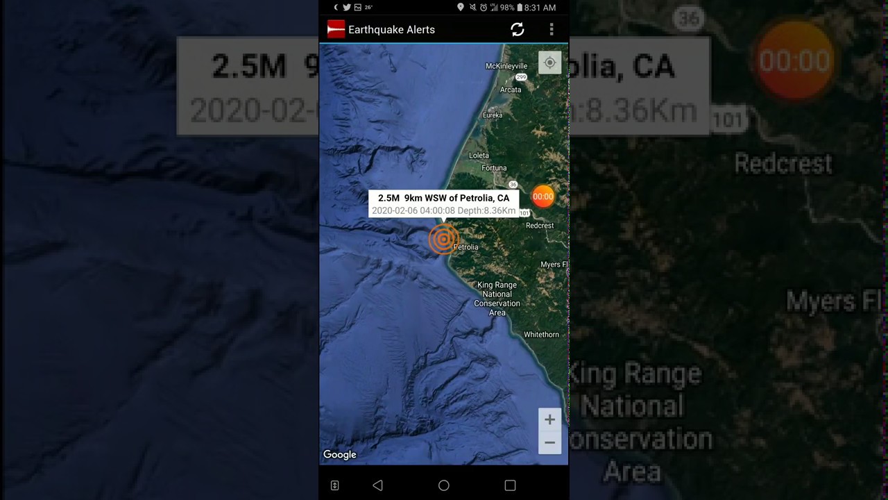 2.5 Earthquake Petrolia, California 6220 YouTube