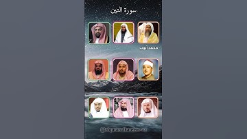 سورة التين بصوت القارئ [محمد أيوب، الدوسري، السديس، الشريم، عبد الباسط، سعد الغامدي...] #سورة_التين