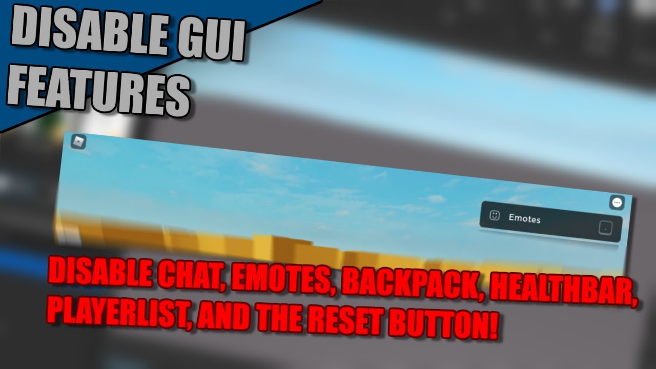 Updated 2021 How To Enable Disable Core Gui Features Chat Reset Button Etc Youtube - roblox how to make a reset gui