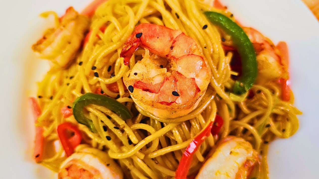 Спагетти с креветками в чесночном масле | 15 минут
