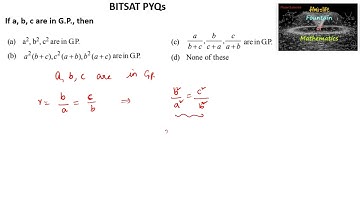 If a,b,c are in GP then a^2,b^2,c^2 are in? |BITSAT Sequence Series|AP|GP|VIT|JEE|CET|PYQs
