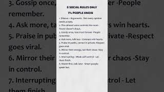 8 Social Rules Only 1% People Know #growth #mindset #motivation #socialmedia