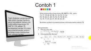 Pengujian Hipotesis Deskriptif Satu Sampel