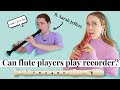 flute player tries to play the recorder | TEAM RECORDER lesson from Sarah Jeffery!