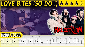 Love Bites (So Do I) - Halestorm | DRUM SCORE Sheet Music | #596 DRUMSCRIBE