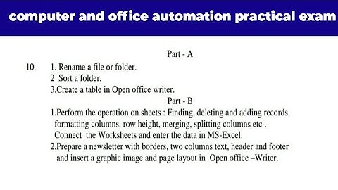 computer office automation practical exam 2022 explain