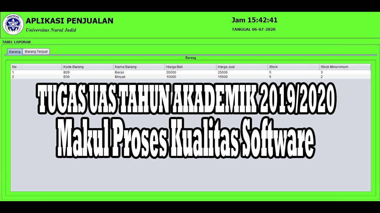 TUGAS UAS Aplikasi Sistem Informasi Penjualan pemograman Java - YouTube