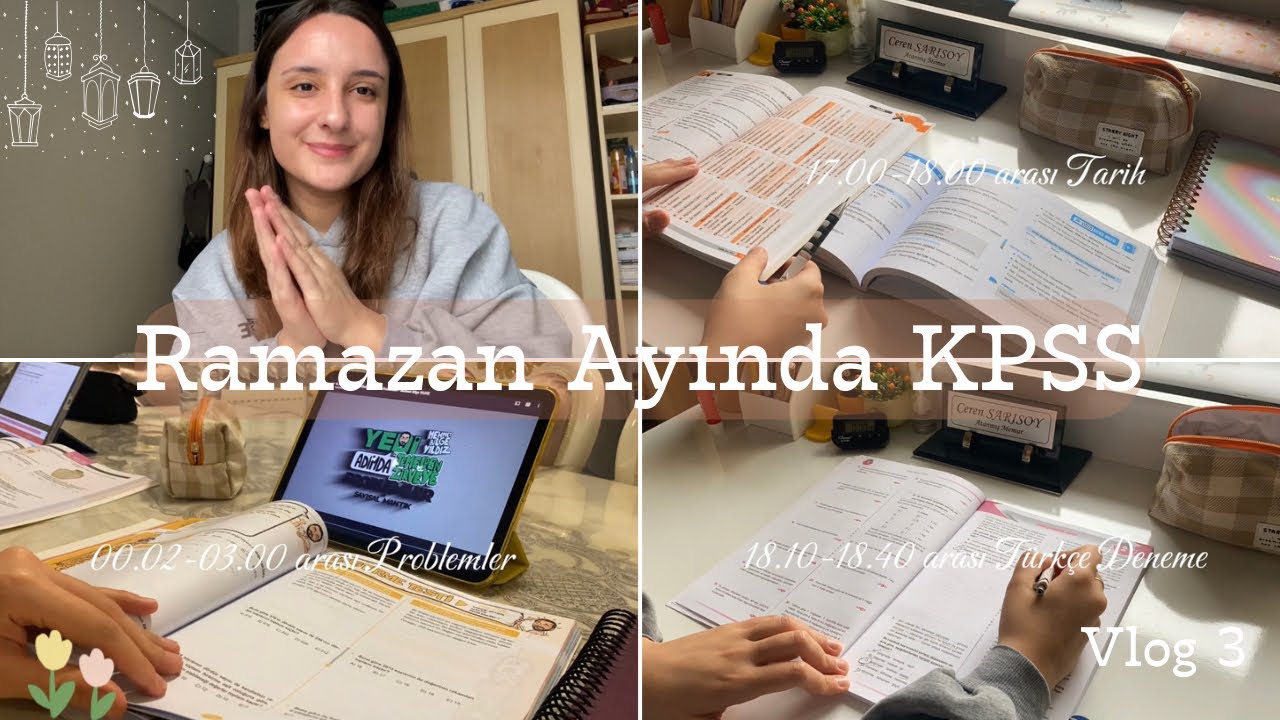 Ramazan Ayında KPSS Vlog 3🫶🏻| Türkçe denemesi yaptım, sahura kadar matematik çalışıyorum.. #kpss