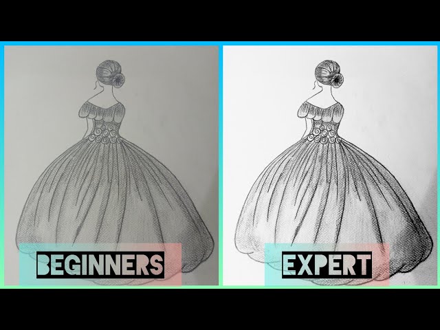 Girl Drawing / How to Draw a Fashion Girl / Dress design drawing model / Barbie