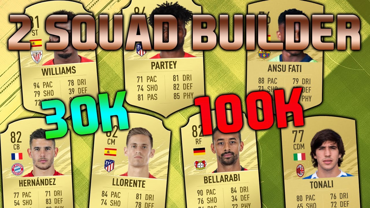 FIFA 21 30K 100K STARTER SQUAD BUILDER WITH LLORENTE, WILLIAMS, HERNANDEZ - FIFA 21 STARTER TEAMS