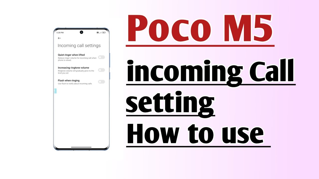 Poco M5 incoming Call setting How to use