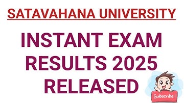 Instant exam results 2025 Released Satavahana University #satavahanauniversity