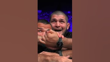 Thumbnail of Khabib chokes Umar Nurmagomedov in excitement 😂 #bellatorsandiego