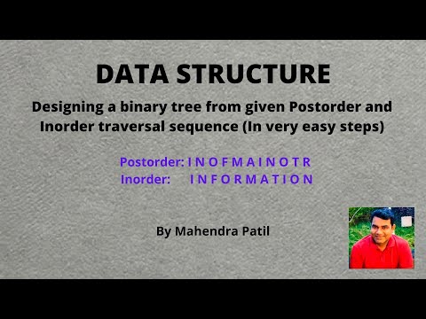 Designing a binary tree from given Postorder and Inorder traversal sequence (In very easy steps)