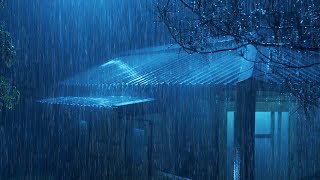 Enchanted Sleep With Heavy Rain On Tin Roof & Thunder Rumble  Rain On Metal Roof For Sleep, Relax