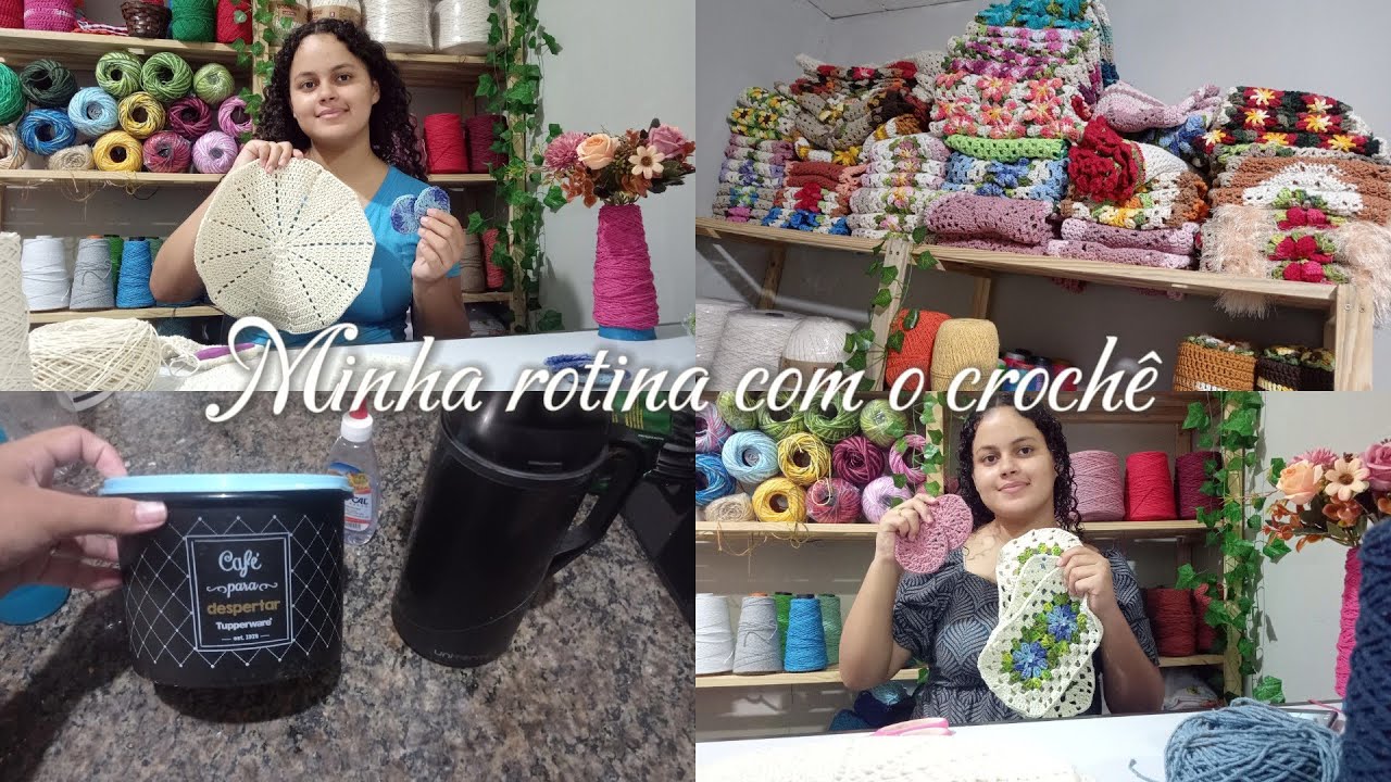 🧶 VEM me ACOMPANHAR na minha rotina com o CROCHÊ #vlogcomigo #croche 