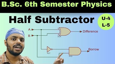 Half Subtractor|Digital Electronics|Unit 4|Lec 5|BSc|Physics|6th Semester|All Universities