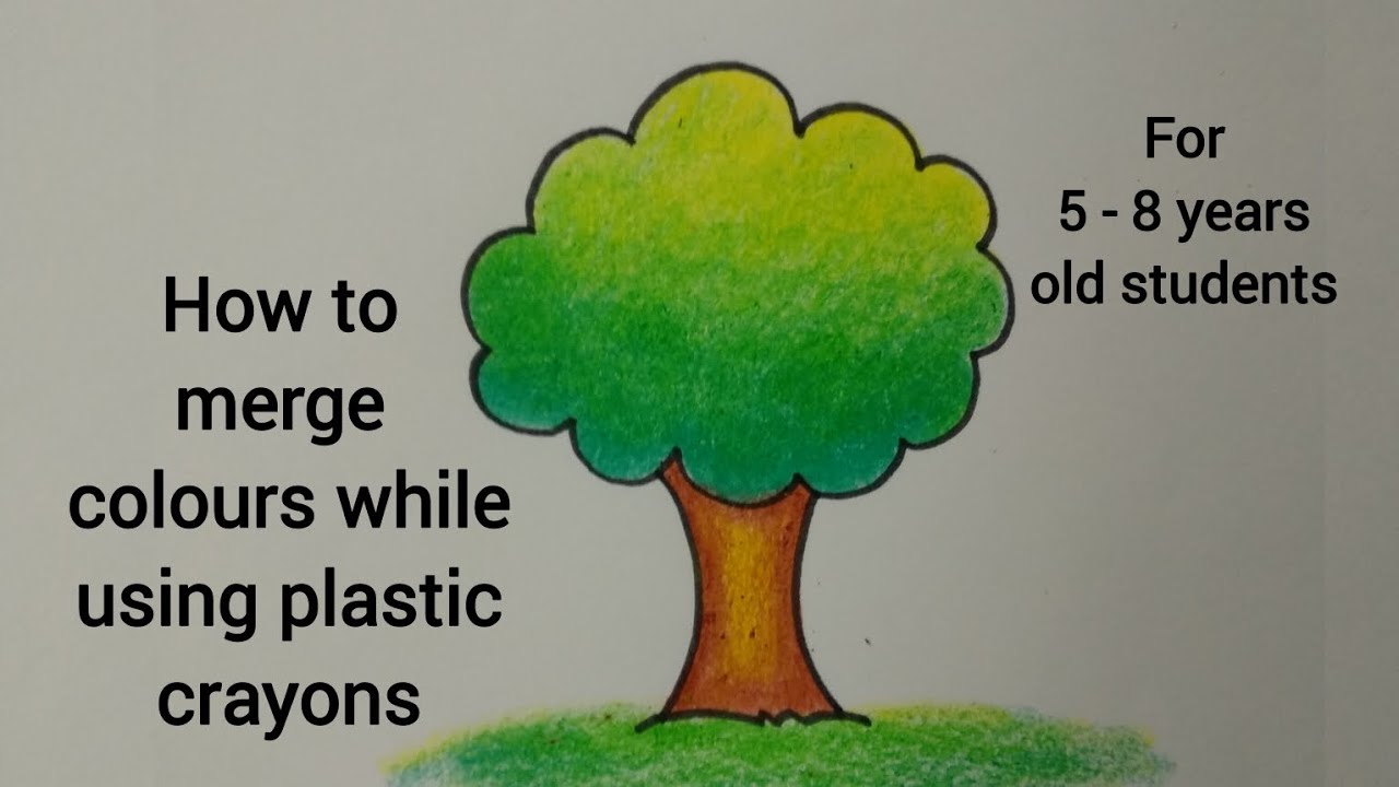How to merge colours while using plastic crayons - YouTube