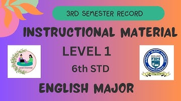 TNTEU | instructional material record  | level 1| english major | 6th standard |b.ed commission