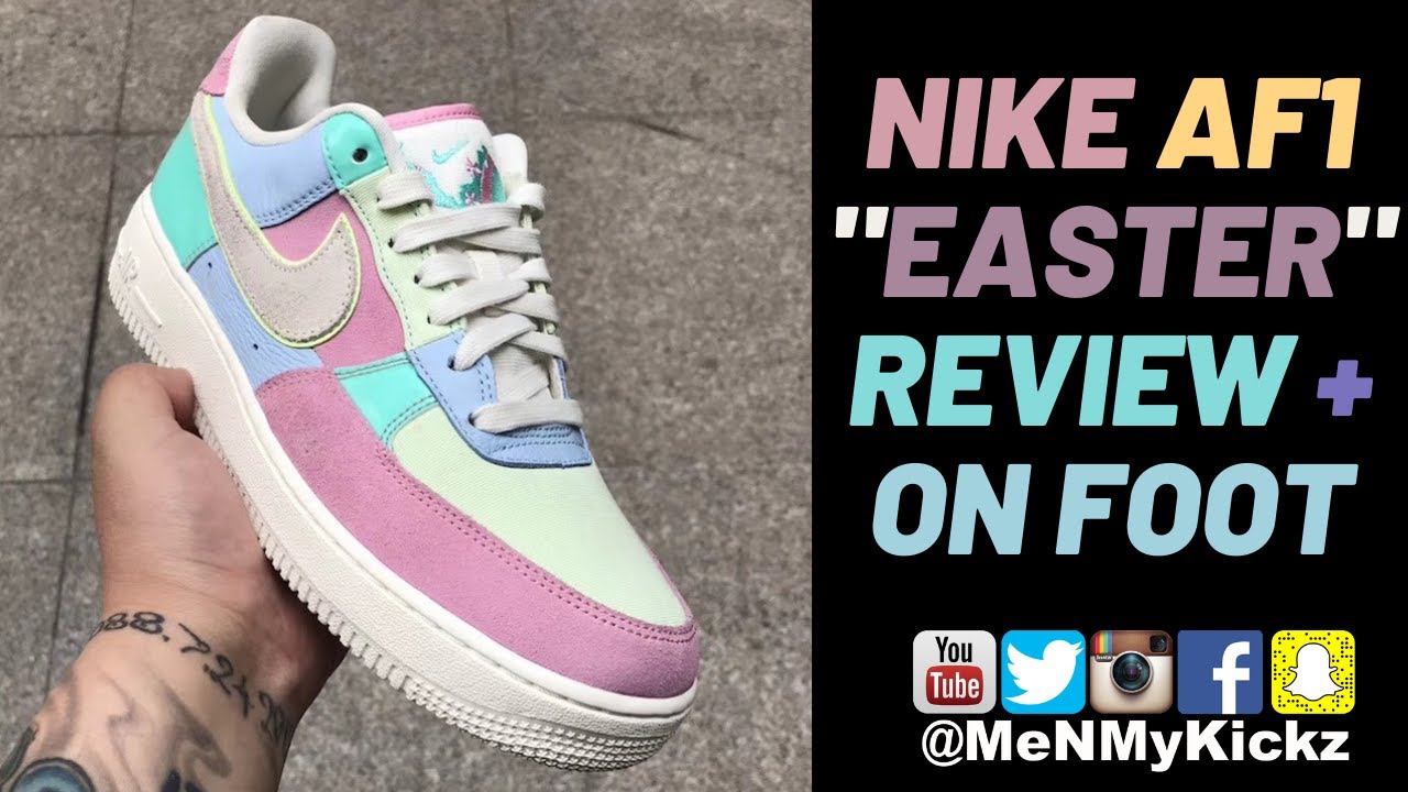 Embryo Sloppenwijk Raffinaderij Nike Air Force 1 "Easter Egg" Review + On Foot · 2018 AF1 On Feet · Sizing  Guide + Fit · AH8462-400 - YouTube