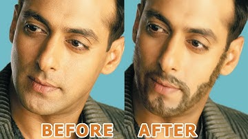 How To Grow Facial Hair in photoshop cs6 - Salman Khan - fake beard tutorial #1