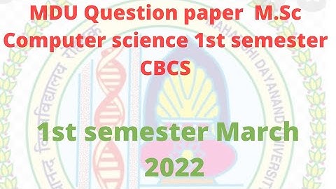 MDU M.Sc Computer science 1st sem.ques.paper March 2022|| Computer Fundamentals &programming in C ||