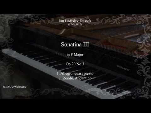 J. Dussek - Sonatina in F Major Op.20 No.3 , for Piano (Complete)