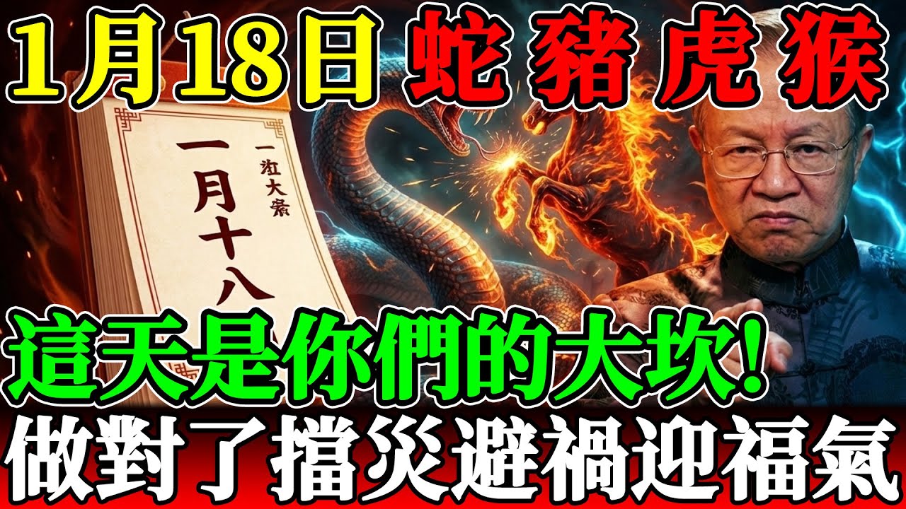 屬蛇、豬、虎、猴的朋友注意了！1月18日是你們的“大坎”，做對這件事，擋災避禍迎福氣