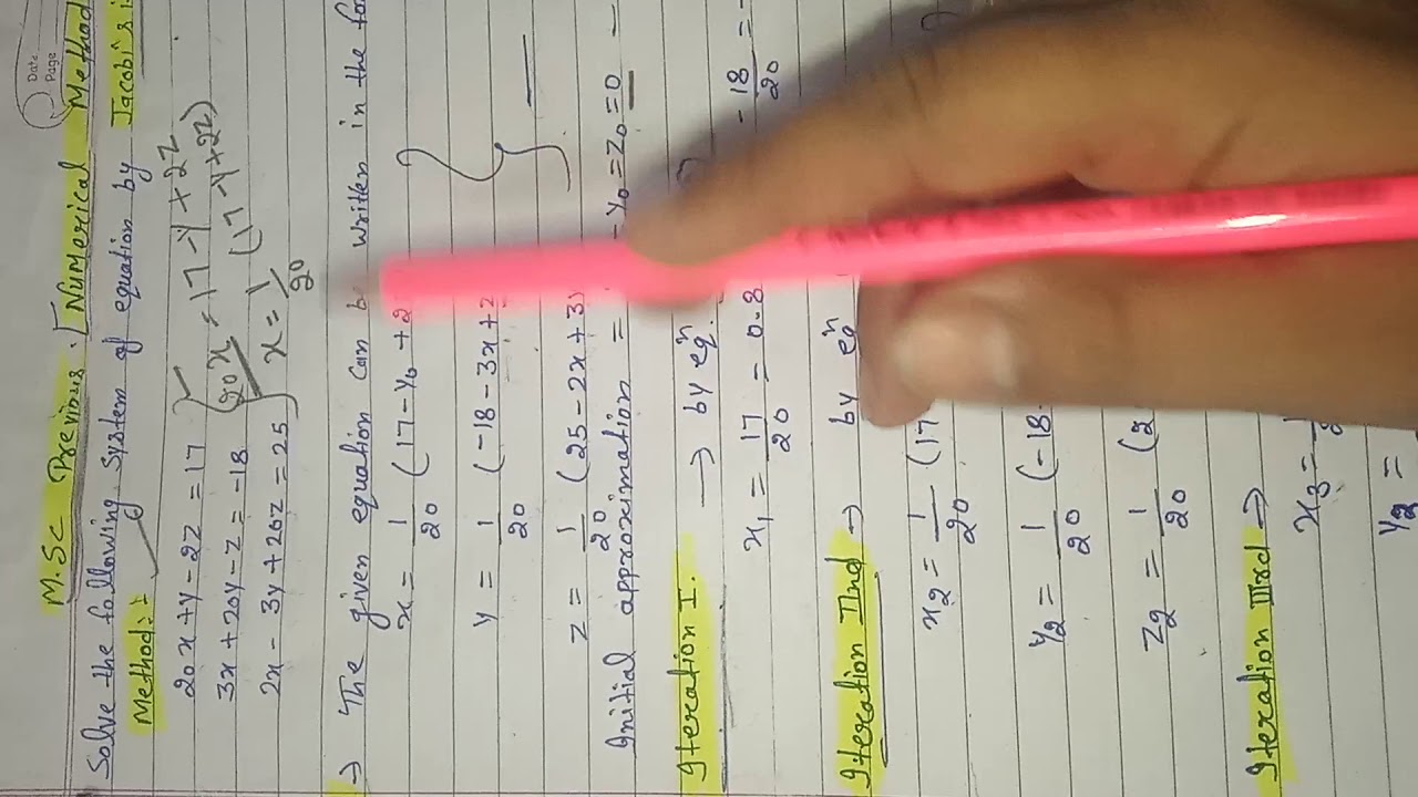 Numerical analysis jacobi's iteration method - YouTube