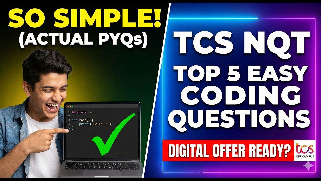 tcs nqt coding question 1 #education #coding... Top 5 Easiest TCS NQT Coding Questions (Actual PYQs) | Crack Digital ...