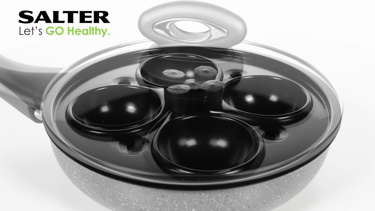 Salter BW05391 Marble Collection 4-Cup Egg-Poaching Pan - Grey