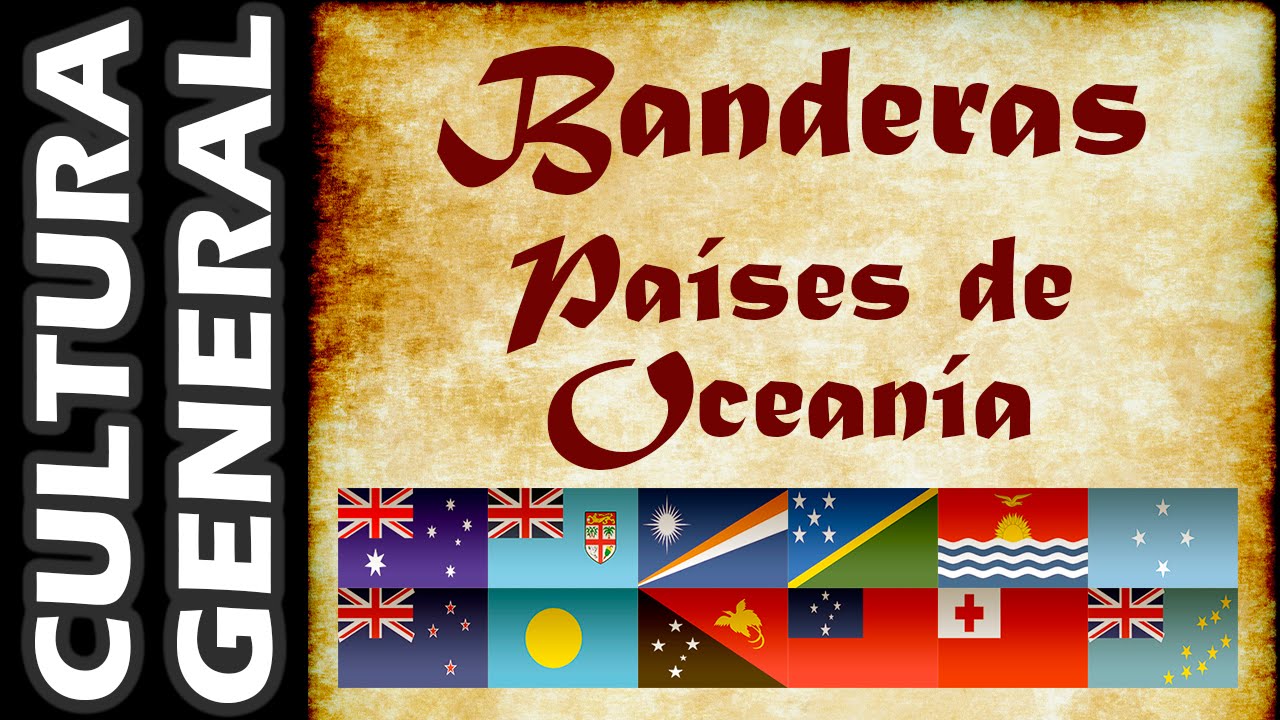 Paises de oceania con sus banderas