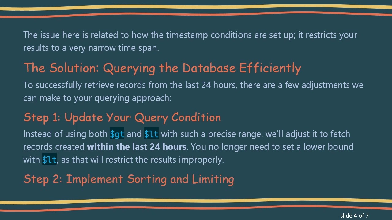 How to Efficiently Retrieve X Records from 24 Hours Ago Using Mongoose