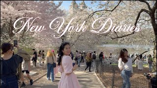 New York Diaries | weekend exploring my own city, spring outfits &amp; cherry blossoms in Central Park🌸