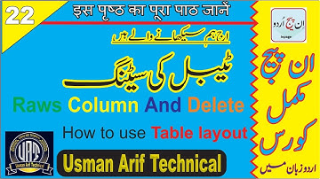 How to use Table layout in Inpage Class 22 II i inpage tutoria ll inpage camplat course in urdu