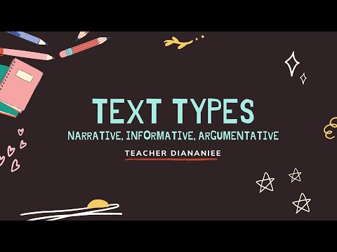 Text Types (Narrative, Informative, Argumentative) | @Diananiee