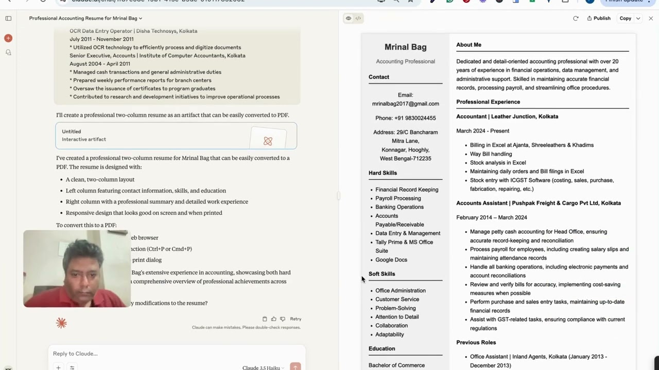 How to Create a Professional Resume in 3 minutes with Claude.ai?