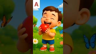 A for Apple 🍎 | Phonic Sound for Kids | 3D Animation | Kajal Fun Learning #shorts