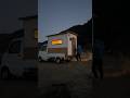 夜の凍える季節に薪ストーブで暖まる軽トラキャンピングカー　#軽トラ #DIY #RV #ガレージ #車中泊 #日本一周 #carcamping #outdoor #pickuptruck