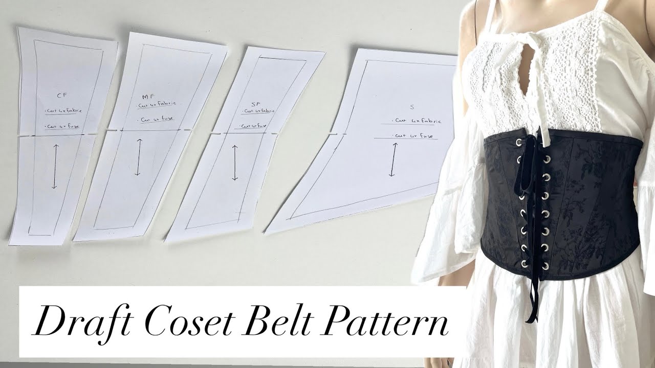 How to Draft a Corset Belt Pattern | Step-by-Step DIY Tutorial - YouTube