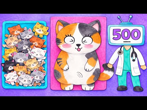 🐱✨ We Made 500 Paper Kittens! Cute Cat Crafts & Fun Adventures