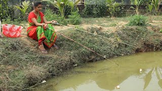 Amazing fishing video 🐠✅ || The smart young lady fish hunting in big ditch || Nice fishing 2024🎣